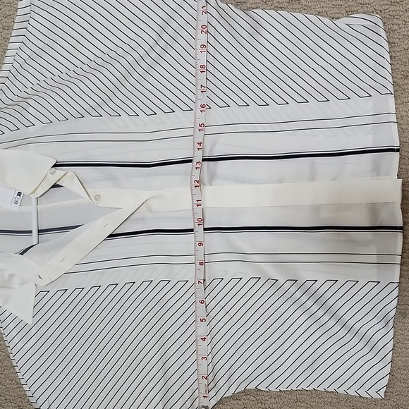 Mango 🥭 White/Black Striped Long-sleeved Satin Blouse, Size 2 / XS ✨️NWT✨️ - Picture 11 of 13